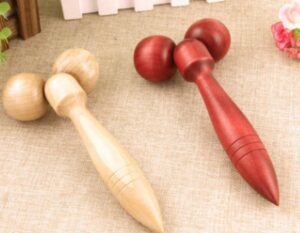 Two Wheel Handle Wood Massager