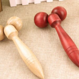 Two Wheel Handle Wood Massager
