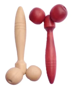 Two Wheel Handle Wood Massager 2